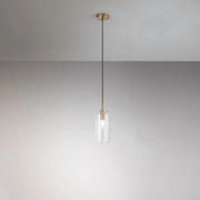 Lampadario Contemporaneo Coro 1 Luce E14 Trasparente Diffusore Allungato