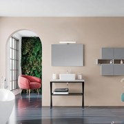 Mobile da bagno sotto lavabo Kros nero opaco L 100 x H 60 x P 48 cm, lavabo non incluso