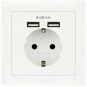 Presa Parete con 2 Porte USB TooQ 10.35.0010 5V/2.4A Bianco 2,4 A