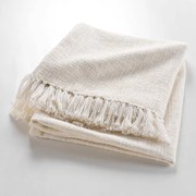 Coperta color crema in misto cotone 125x150 cm Ziggy – douceur d'intérieur