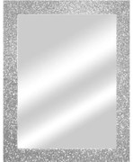 Specchio Glitterata rettangolare in legno argento 60 x 90 cm