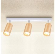 Brilagi - Faretto SELE 3xGU10/30W/230V bianco/decorazioni in rovere