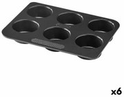 Stampo per Tortini Pyrex Magic Nero 24 x 18 x 3 cm (6 Unità)