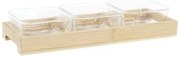 Vassoio per aperitivi DKD Home Decor 31,5 x 11 x 6 cm Cristallo Naturale 280 ml