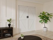 Porta scorrevole doppia con sistema a incasso 2 x H205 x 93 cm in Legno e MDF Bianco - NEFARA