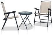 Set Da Bistrot 3 Pz Crema İn Acciaio /