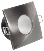 Portafaretto IP65 Quadrato da Incasso per GU10 Foro Ø70mm Acciaio Inox