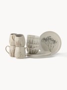 Set da colazione fatto a mano con motivo erba Bea, 4 persone (12 pz)