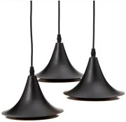 Lampadario 36 x 36 x 130 cm Nero Dorato Metallo Ø 18,5 cm