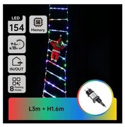 Aigostar - LED RGBY decorazione natalizia per esterni 154xLED/3,6W/230V/8 funzioni 1,6m IP44