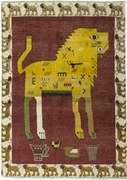 Gabbeh Tappeto 110 x 150 Rosso (Iran) Annodato A Mano