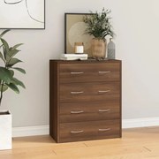 Credenza con 4 cassetti 60x30,5x71 cm rovere marrone