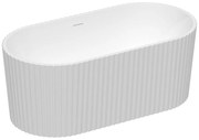 Vasca da bagno freestanding scanalata 230L 170 x 80 x 58 cm in Acrilico Bianco lucido - ALIENA