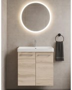 Mobile bagno sospeso con lavabo L 60 x H 57.7 x P 33 cm rovere ribeira, 2 ante per vasca centrale Remix