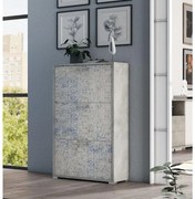 Scarpiera 3 ante doppia profondità L 67 x H 112 x P 28 cm 18 paia, grigio