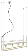 Lampada a sospensione industriale beige a 4 luci - Cage Rack