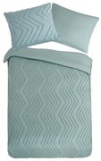 Copripiumino per letto singolo verde chiaro in microfibra 140x220 cm Pure Zigzag - Good Morning