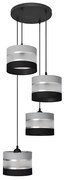 Lampadario a sospensione con filo HELEN 4xE27/15W/230V nero/grigio/argento