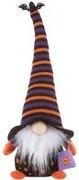 Gnomo Halloween fermaporta 45 cm arancio e nero