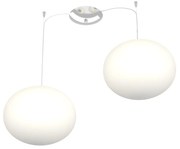 Sospensione Contemp Decentratori Soft Metallo Cromo Vetro Opaco 2 Luci E27 28Cm