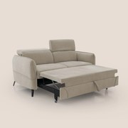 Bloom Divano con poggiapiedi estraibile piedini alti e poggiatesta reclinabili in tessuto bouclé impermeabile T07 beige