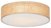 Plafoniera orientale rattan 40 cm 3 luci - Tromma