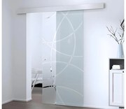 Porta scorrevole esterno muro H205 x L93 cm in Vetro temperato  - HEIDI