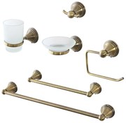 Set accessori a muro 6 pezzi in acciaio con finitura bronzo e viti incluse   Iris