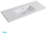 Lavabo Da Incasso "Alba" 121x46 In Ceramica Finitura Bianco Lucido