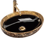 Lavabo da appoggio Rea Margot Black / Gold