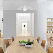 Lampadario Moderno Origami bianco paralume bianco E27 Ø40cm LUMICOM