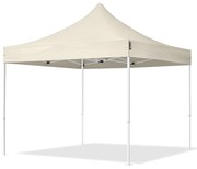 TOOLPORT 3x3m gazebo pieghevole, ECONOMY acciaio, crema - (581826)