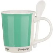 Mug verde 400 ml con cucchiaino