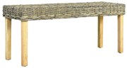 Panca 110 cm in rattan naturale kubu e massello di mango