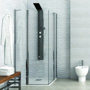 Kamalu - Cabina doccia angolare 90x90 a doppio battente | KPX1000