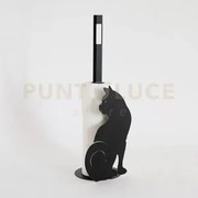 Porta carta igienica gatto da terra default title in ferro 15x50cmh