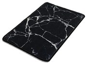 Tappeto da bagno bianco e nero con motivo in marmo Marmo, 60 x 40 cm - Foutastic