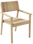 Sedia da giardino con braccioli Atlas NATERIAL, struttura e seduta in acacia bianco