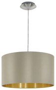 Lampadario Glamour Maserlo nero paralume oro E27 Ø38cm EGLO