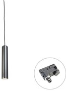 Lampada a sospensione di design nera con adattatore per binario trifase - Tuba Small trifase
