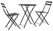Set Da Bistrot 3 Pz İn Acciaio Nero /