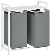 Cesto portabiancheria REX bianco/grigio