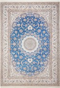 Nain Tappeto persiano 360x250 Blu (Iran) Annodato A Mano