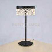 Lampada da tavolo regina, acrilico trasparente, nero opaco, led 6 w...