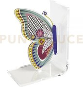 Reggilibro farfalla in cristallo acrilico trasparente con decoro mu...