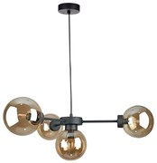 Lampadario a sospensione con filo KALIOPE II 4xE14/50W/230V nero/fumé beige