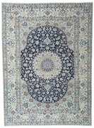 Nain Tappeto persiano 340 x 250 Blu (Iran) Annodato A Mano