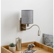 Brilagi - LED Lampada flessibile da muro NUBILA 1xE27/25W/230V + LED/3W cromo opaco/grigio