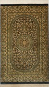 Ghom Tappeto 120x80 Blu (Iran) Annodato A Mano