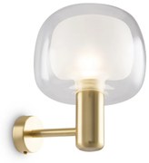 Applique Contemporanea Vision Alluminio Oro 1 Luce Diffusore In Vetro Trasp